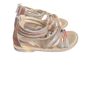 Cat & Jack Silver and Gold Sandals with Strappy Design